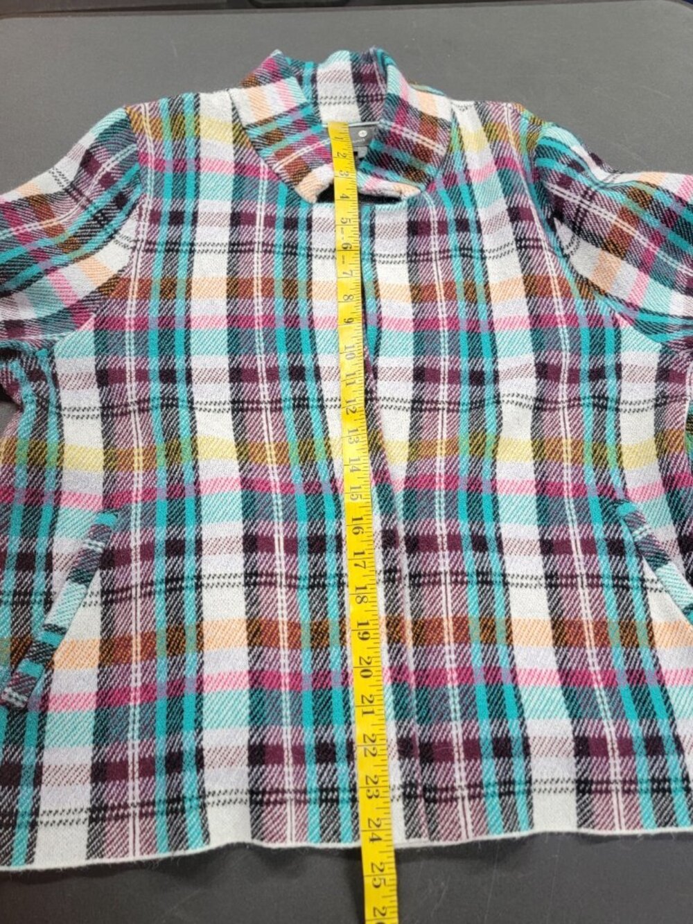 ANTHROPOLOGIE Rosetta Crop Plaid Knit Jacket Size XL Preppy Career Business - Picture 8 of 8